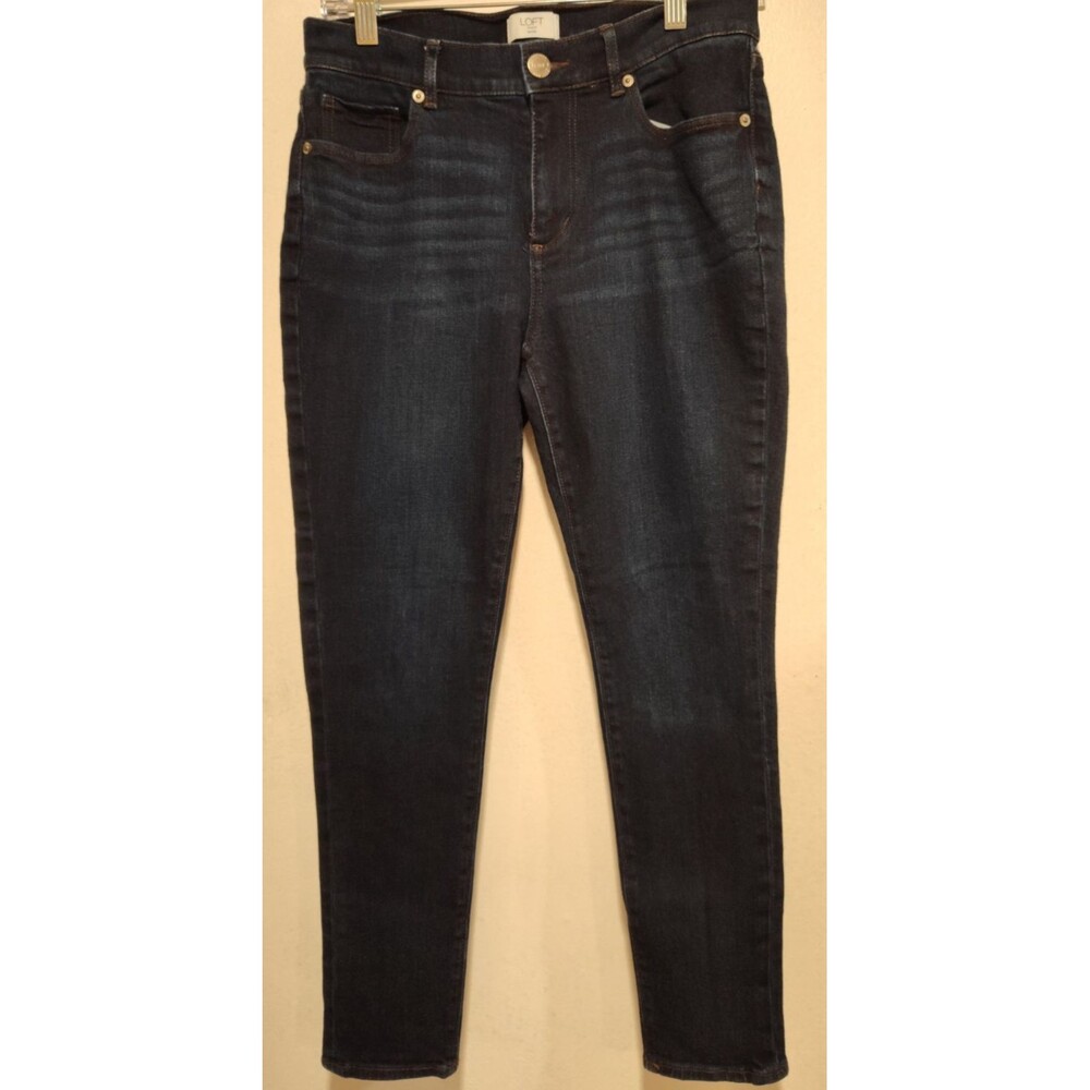 Ann Taylor LOFT Women Blue Jean Size 4 Skinny Straight  Dark Wash  Denim